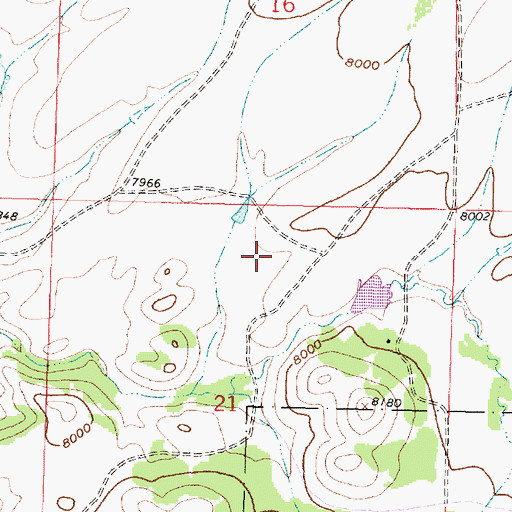 Topographic Map of Twin Groves Dam, WY