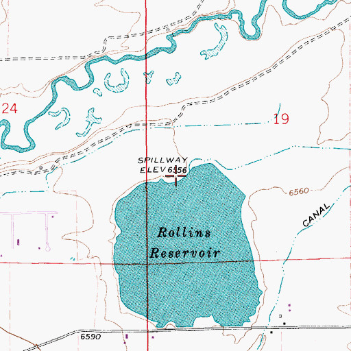 Topographic Map of Paterson Lake Dam, WY