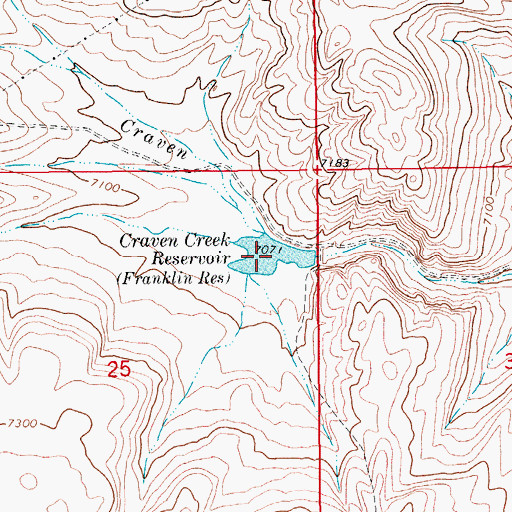 Topographic Map of Franklin Reservoir, WY