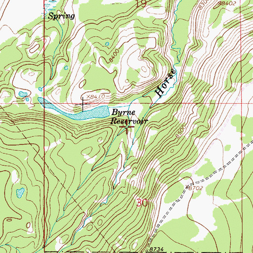 Topographic Map of Byrne Dam, WY