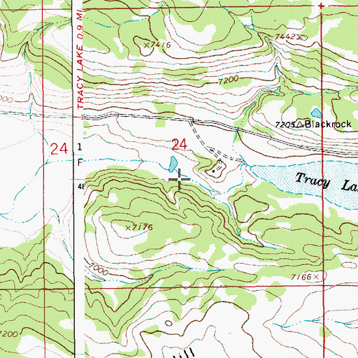 Topographic Map of Tracy Lake Dam, WY