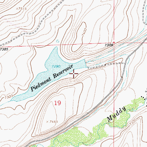 Topographic Map of Piedmont Dam, WY
