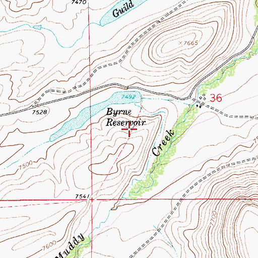 Topographic Map of Byrne Dam, WY