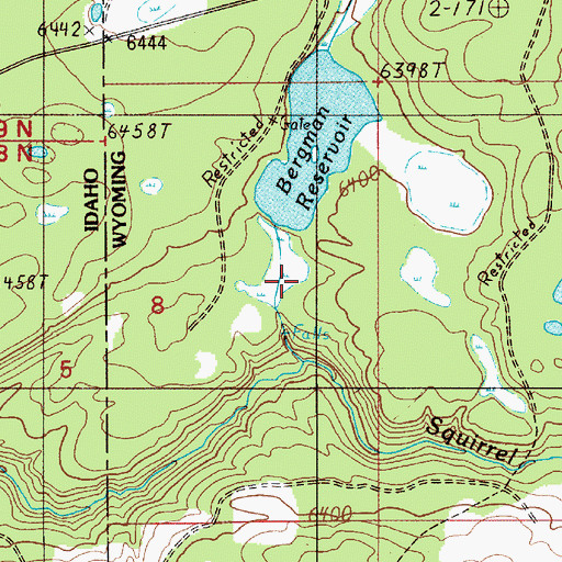 Topographic Map of Bergman Lake, WY