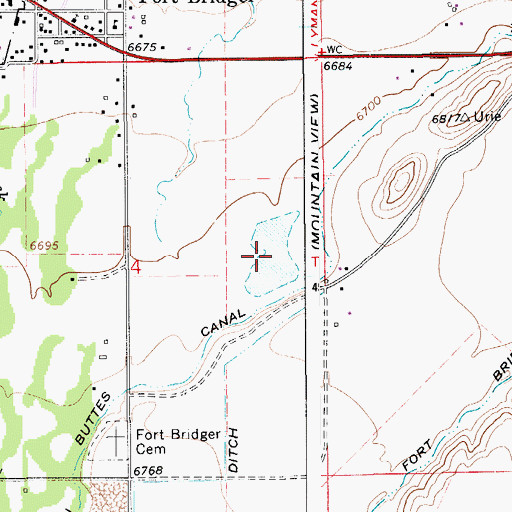 Topographic Map of Erickson Reservoir, WY
