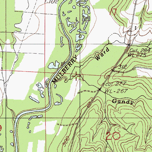 Topographic Map of Ward Creek, AL