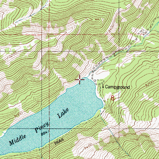 Topographic Map of Middle Piney Reservoir, WY