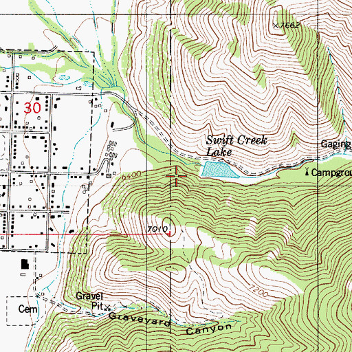 Topographic Map of Afton Electric Dam, WY