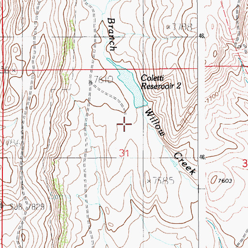 Topographic Map of Colletti Number 2 Dam, WY