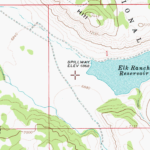 Topographic Map of Uhl Reservoir, WY