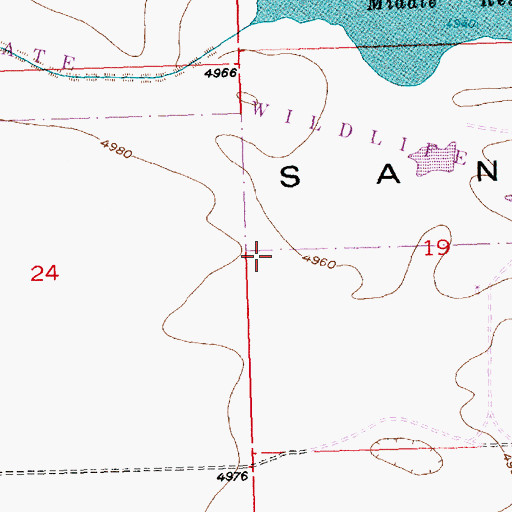 Topographic Map of Middle Cottonwood Reservoir, WY