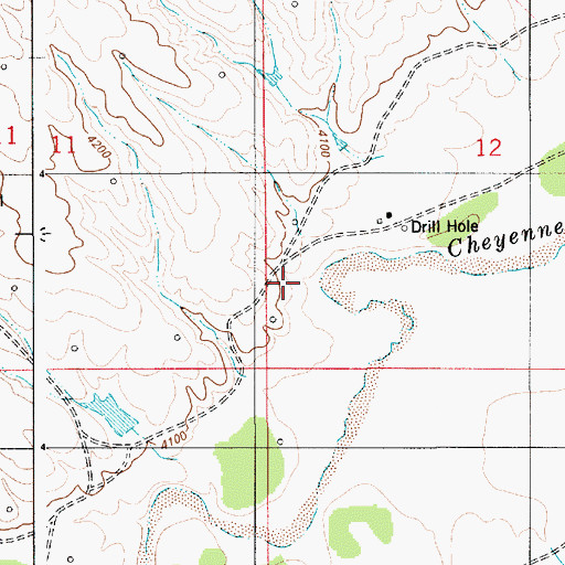 Topographic Map of Barrel Floodwater Detention Reservoir, WY