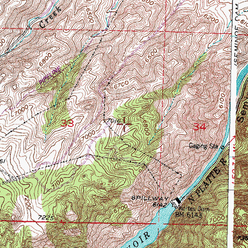 Topographic Map of Kortes Dam, WY