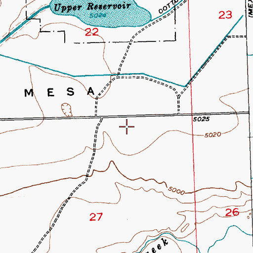 Topographic Map of Upper Cottonwood Reservoir, WY