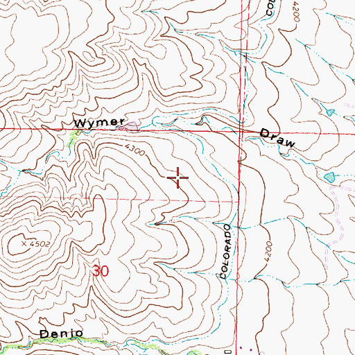 Topographic Map of Jerry Johns Reservoir Number 1 Dam, WY