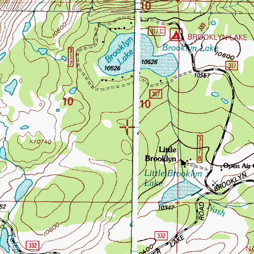 Topographic Map of Little Brooklyn Lake, WY