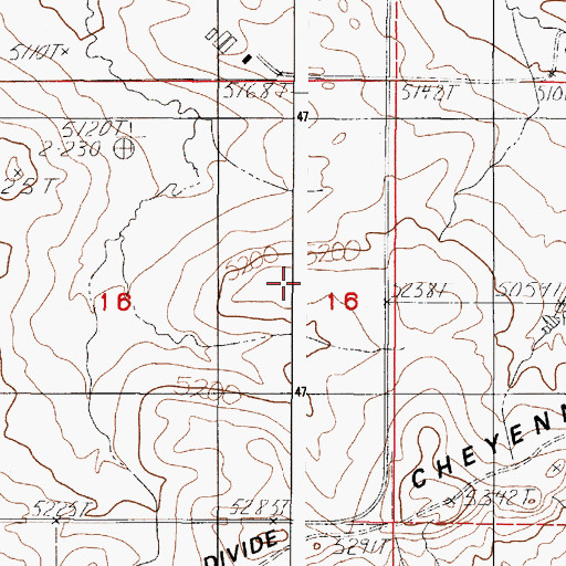 Topographic Map of Tailings Disposal Reservoir, WY