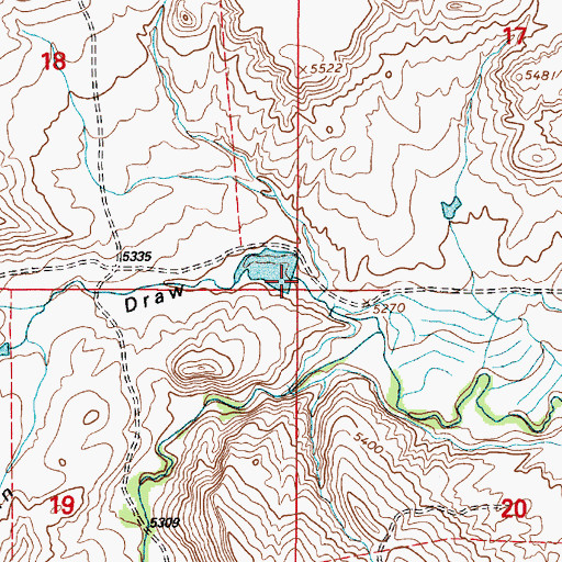 Topographic Map of Basin Dam, WY