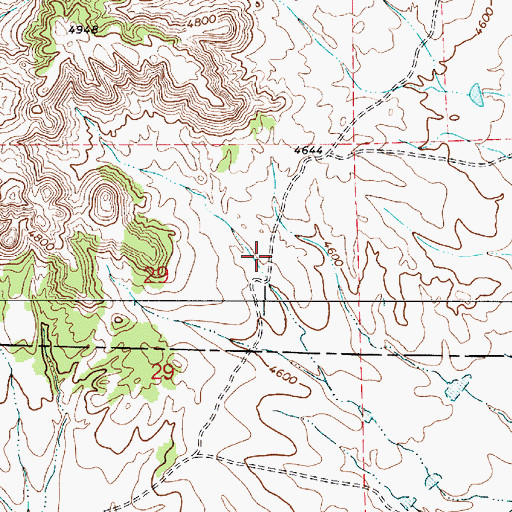 Topographic Map of Teckla Number Fs 9 298 4 Reservoir, WY