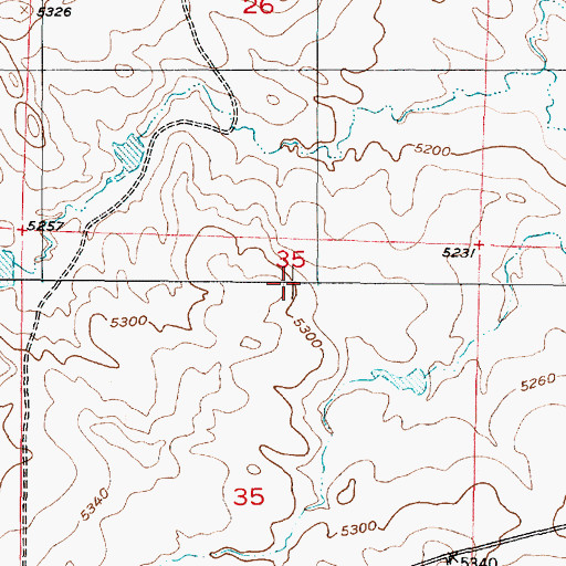 Topographic Map of Cellers Wildlife 9-499-3 Dam, WY