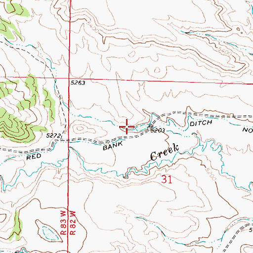 Topographic Map of Muddy Guard Reservoir Number 1 Dam, WY