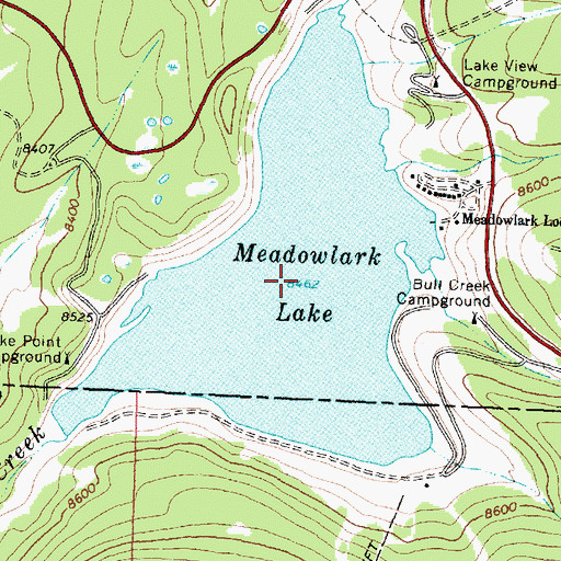 Topographic Map of Tensleep Reservoir, WY