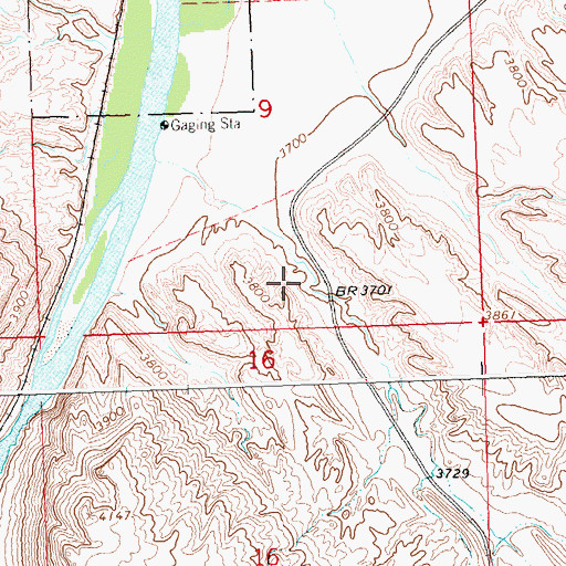 Topographic Map of Bischoff Creek Dam, WY
