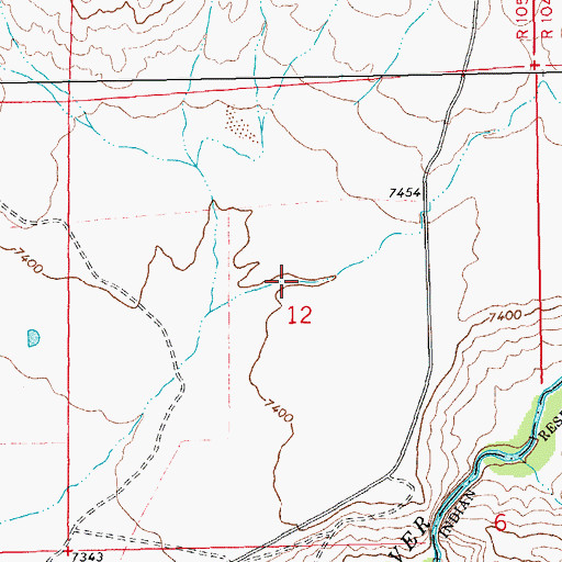 Topographic Map of Double Diamond Number 1 Reservoir Dam, WY