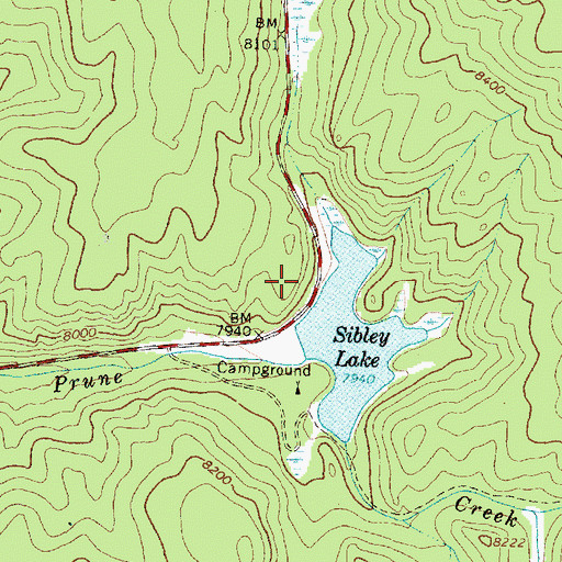 Topographic Map of Sibley Lake Dam, WY