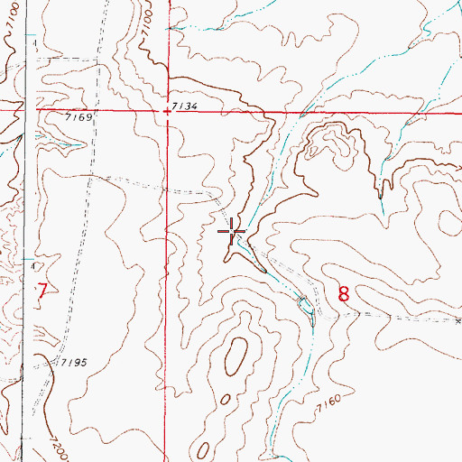 Topographic Map of Grazing Number 1 Stock Reservoir, WY