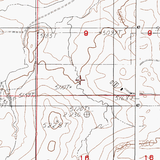 Topographic Map of Seepage Control Dam, WY