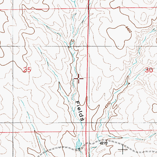 Topographic Map of Field Dam, WY