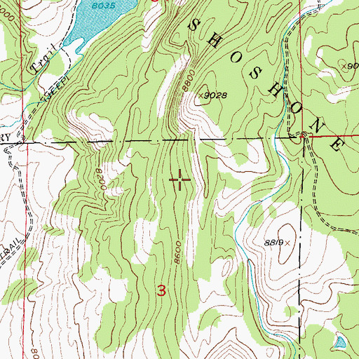 Topographic Map of Trail Lake Control Dam, WY