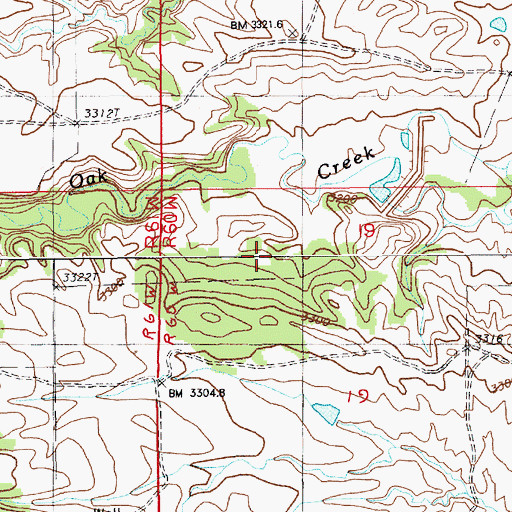 Topographic Map of Oak Creek Dam, WY