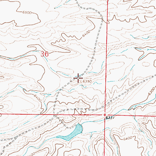 Topographic Map of Hirsig Number 3 Reservoir, WY