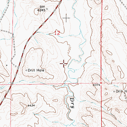 Topographic Map of Rawhide Mine Main Reservoir, WY