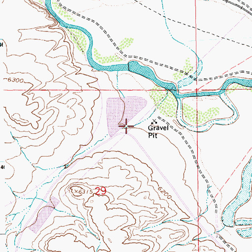 Topographic Map of Sewage Lagoon Dam, WY