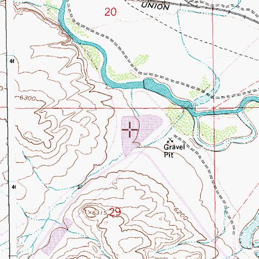 Topographic Map of Sewage Lagoon, WY