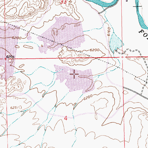 Topographic Map of Number 4 Dam, WY
