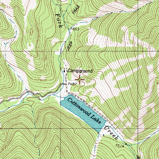 Topographic Map of Cottonwood Lake, WY