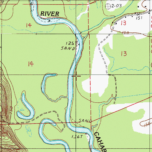 Topographic Map of Wells Creek, AL
