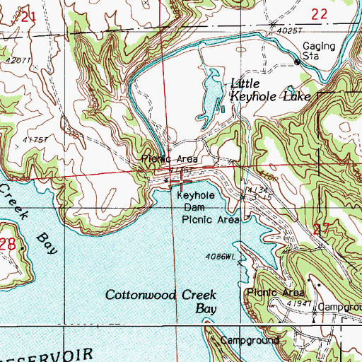 Topographic Map of Keyhole Dam, WY
