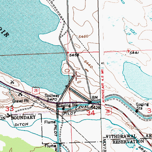 Topographic Map of Pilot Butte Dam Number 1, WY