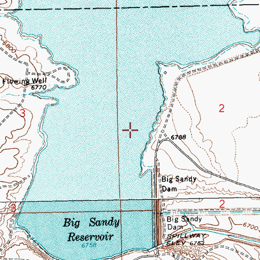 Topographic Map of Big Sandy Dike Dam, WY