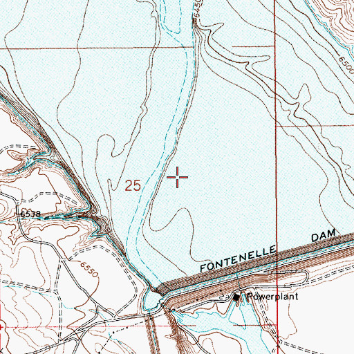 Topographic Map of Fontenelle Dam, WY