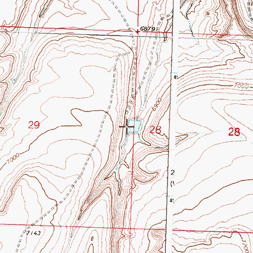 Topographic Map of Detention Dam 1593 Number 3, WY