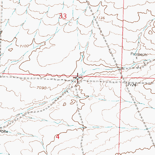 Topographic Map of Eagle Nest Draw Reservoir Number 2 Dam, WY