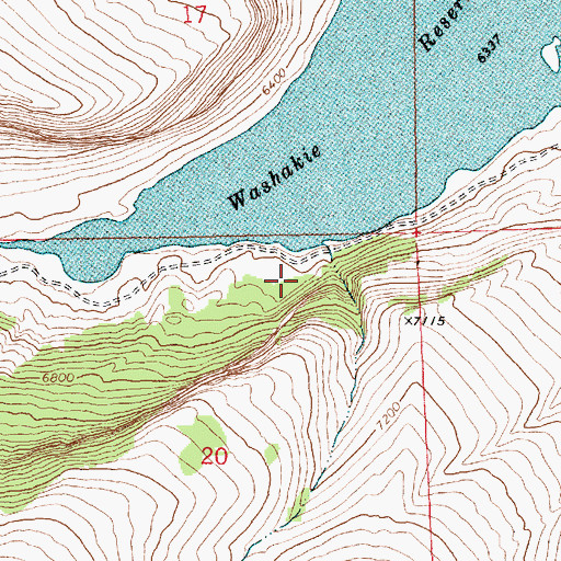Topographic Map of Washakie Dam, WY