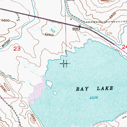Topographic Map of Ray Dam, WY