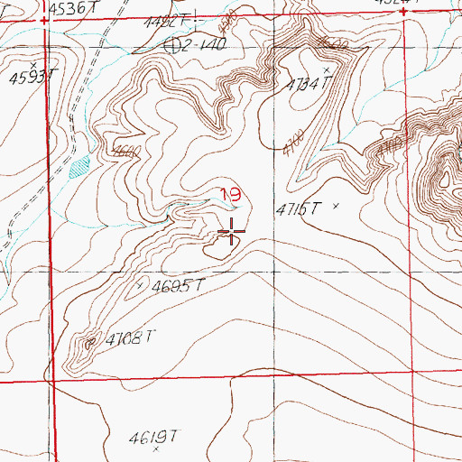 Topographic Map of Angle Detention Dam, WY